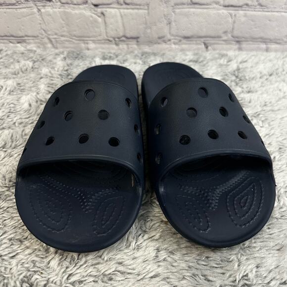 Crocs Iconic Comfort Classic Slide Navy Sandals Unisex Women's 10 Men's 8 - Picture 4 of 8